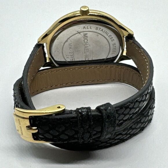 Michael Kors Runway MK2315 Women\'s Black Leather Analog Dial Quartz Watch AEA272 main image 10